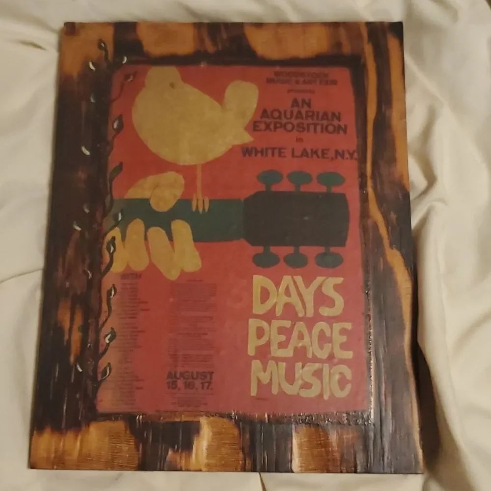 Woodstock 3 Days of Peace 1969 Decpoge Wooden Wall Art